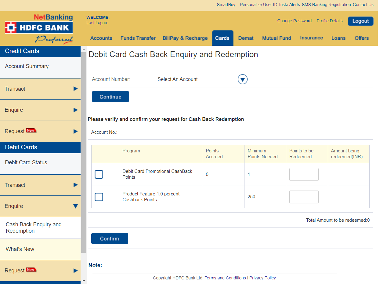 HDFC Bank Millennia Debit Card Review - Rewards Redemption