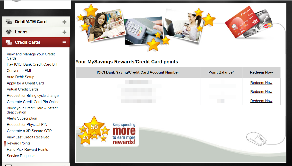 ICICI Bank Credit Cards Rewards Redemption 2